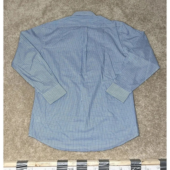 U.S. Polo Assn Checkered Blue Button Up Shirt Medium 15/15 1/2 32/33 Long Sleeve - Picture 3 of 7